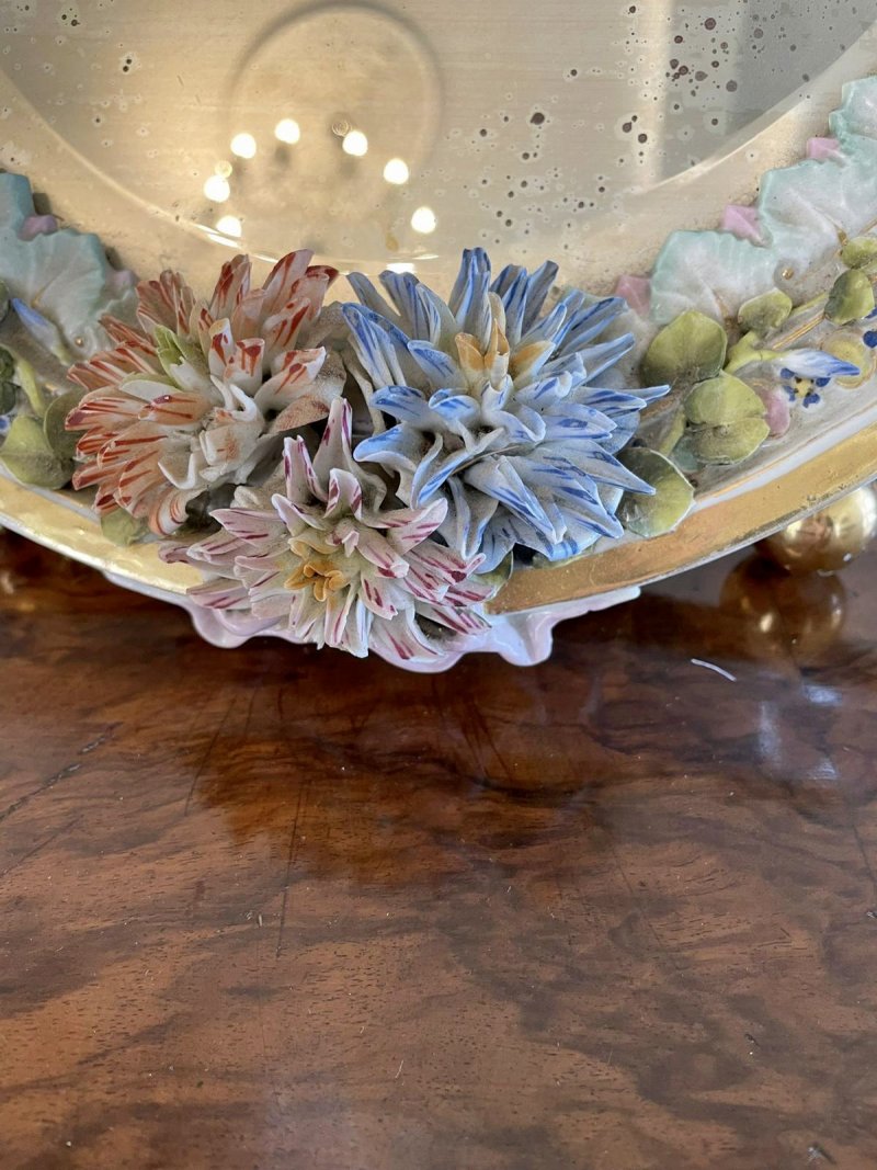 Large Antique Continental Porcelain Easel Mirror - Image 9